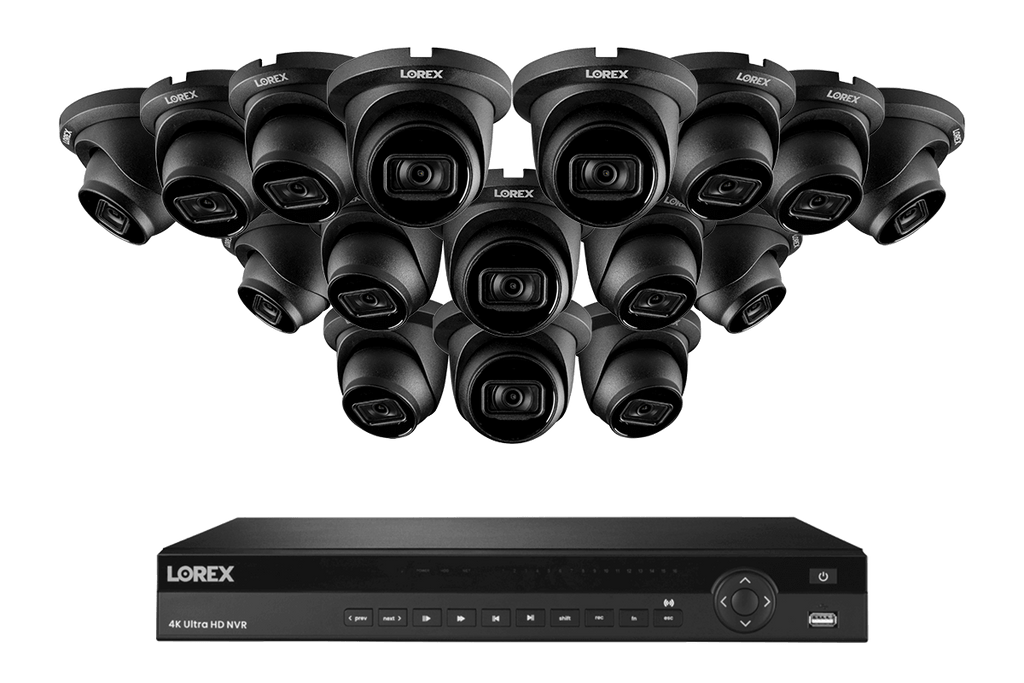 Lorex 4K (16 Camera Capable) 6TB Wired NVR System with Nocturnal 3 Smart IP Dome Cameras with Listen-In Audio and 30FPS