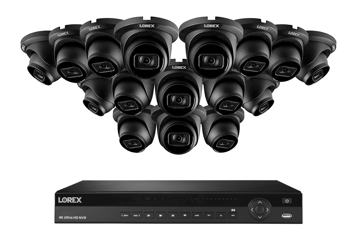 Lorex 4K (16 Camera Capable) 6TB Wired NVR System with Nocturnal 3 Smart IP Dome Cameras with Listen-In Audio and 30FPS