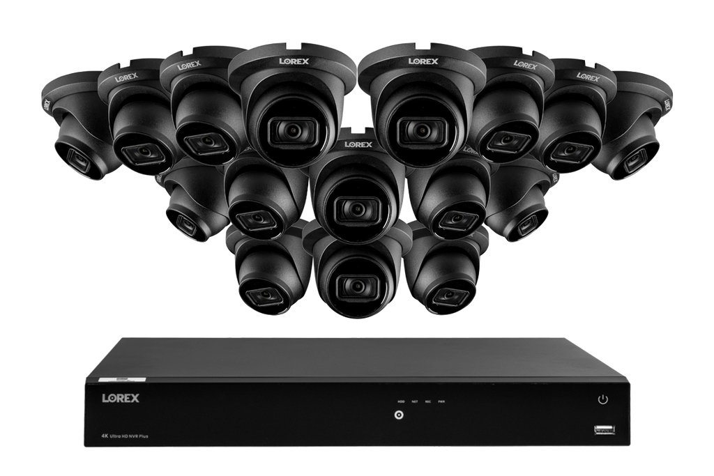 Lorex Fusion Series 4K 16 Camera Capable (Wired or Fusion Wi-Fi) 4TB Wired NVR System with A14 IP Turret Cameras