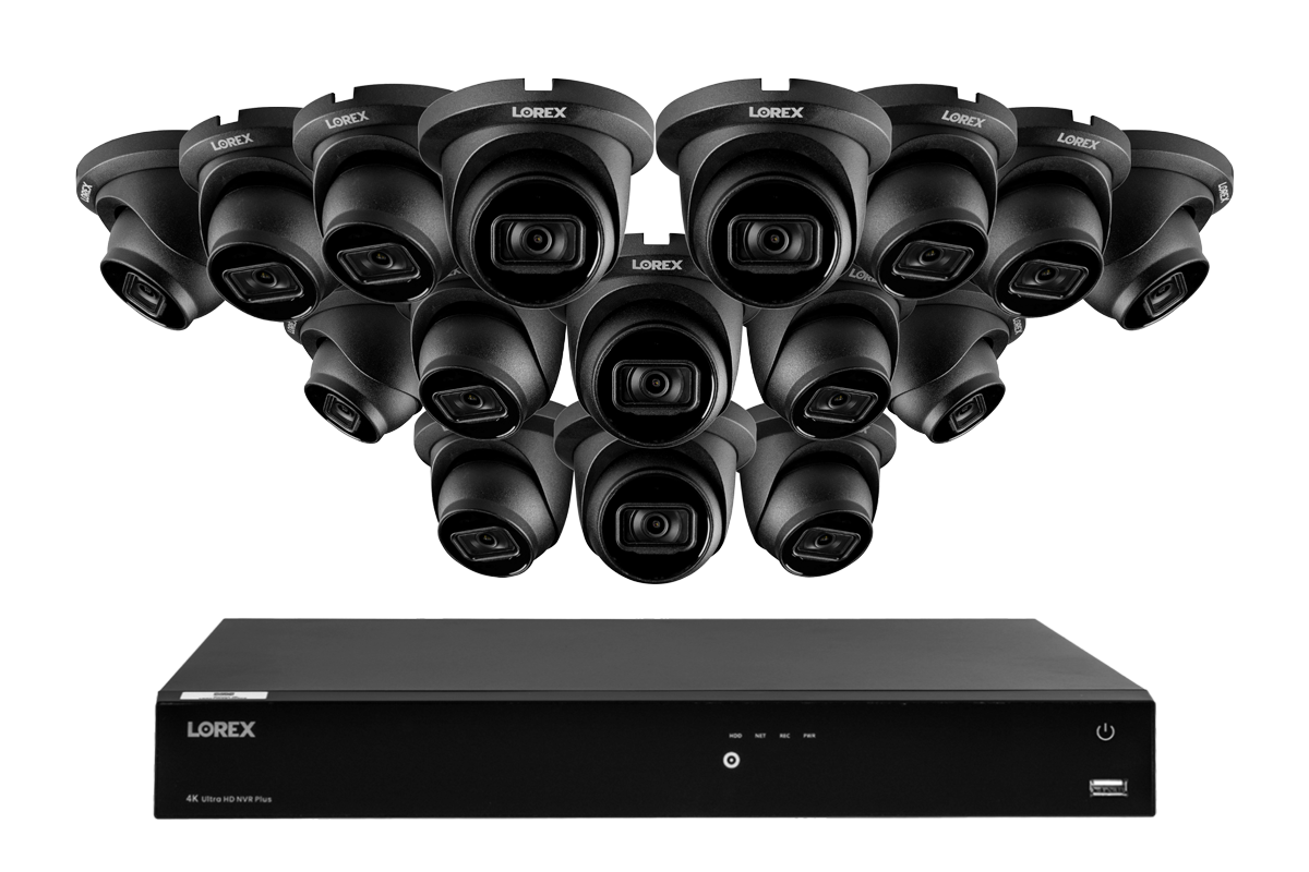 Lorex Fusion Series 4K 16 Camera Capable (Wired or Fusion Wi-Fi) 4TB Wired NVR System with A14 IP Turret Cameras
