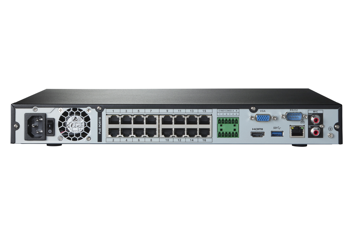 Lorex 4K (32 Camera Capable) 6TB Wired NVR System with Nocturnal 3 Smart IP Bullet Cameras Featuring Listen-In Audio and 30FPS Recording