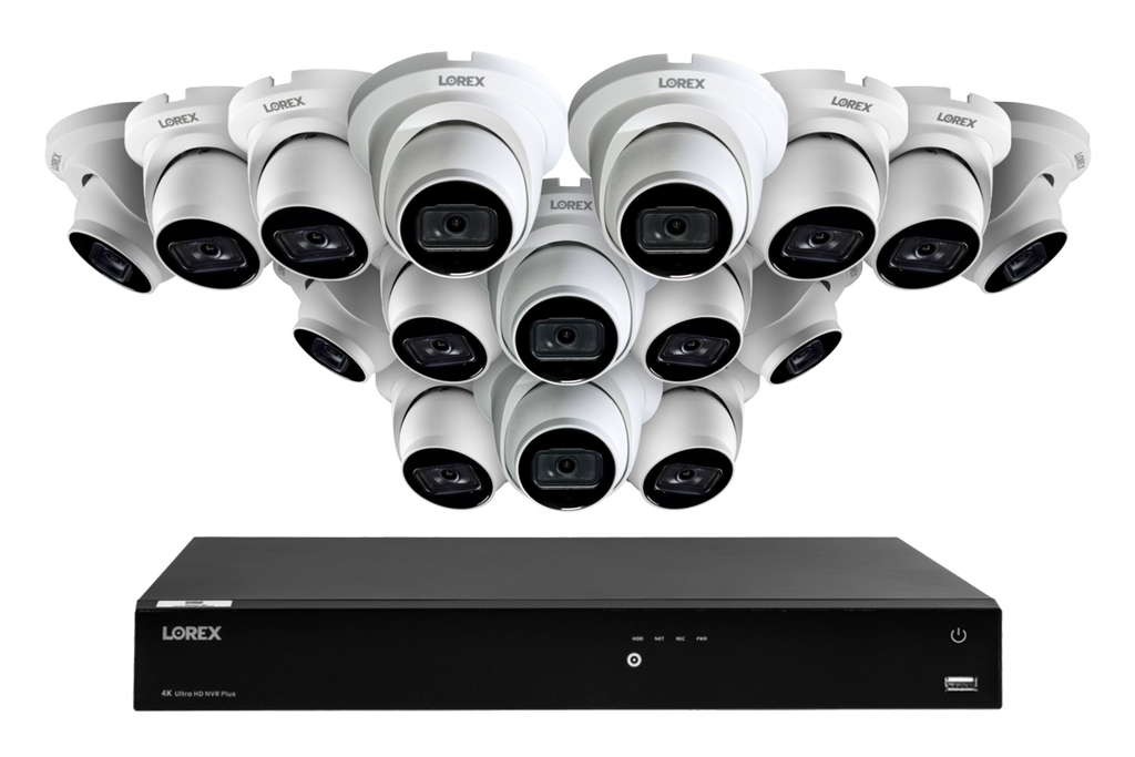 Lorex Fusion Series 4K 16 Camera Capable (Wired or Fusion Wi-Fi) 4TB Wired NVR System with A14 IP Turret Cameras