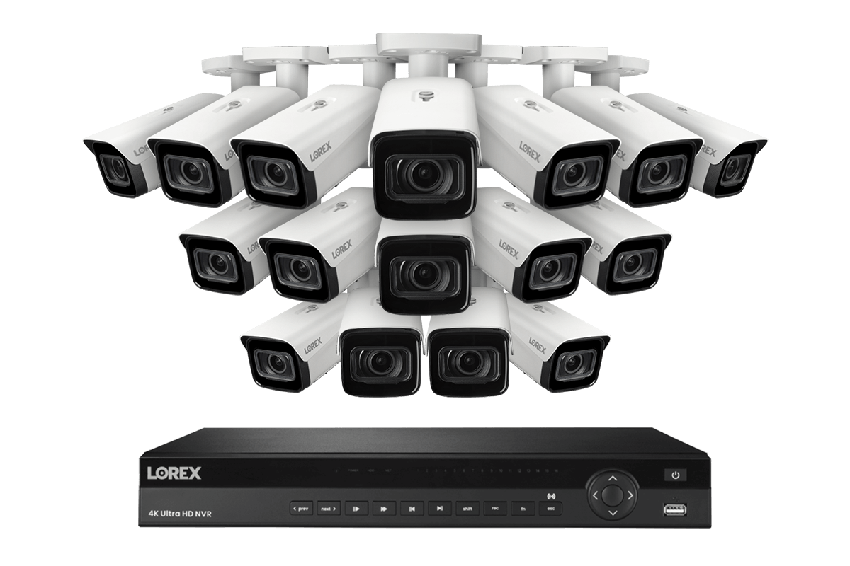 Lorex 4K (16 Camera Capable) 6TB Wired NVR System with Nocturnal 3 Smart IP Bullet Cameras with Motorized Varifocal Lens