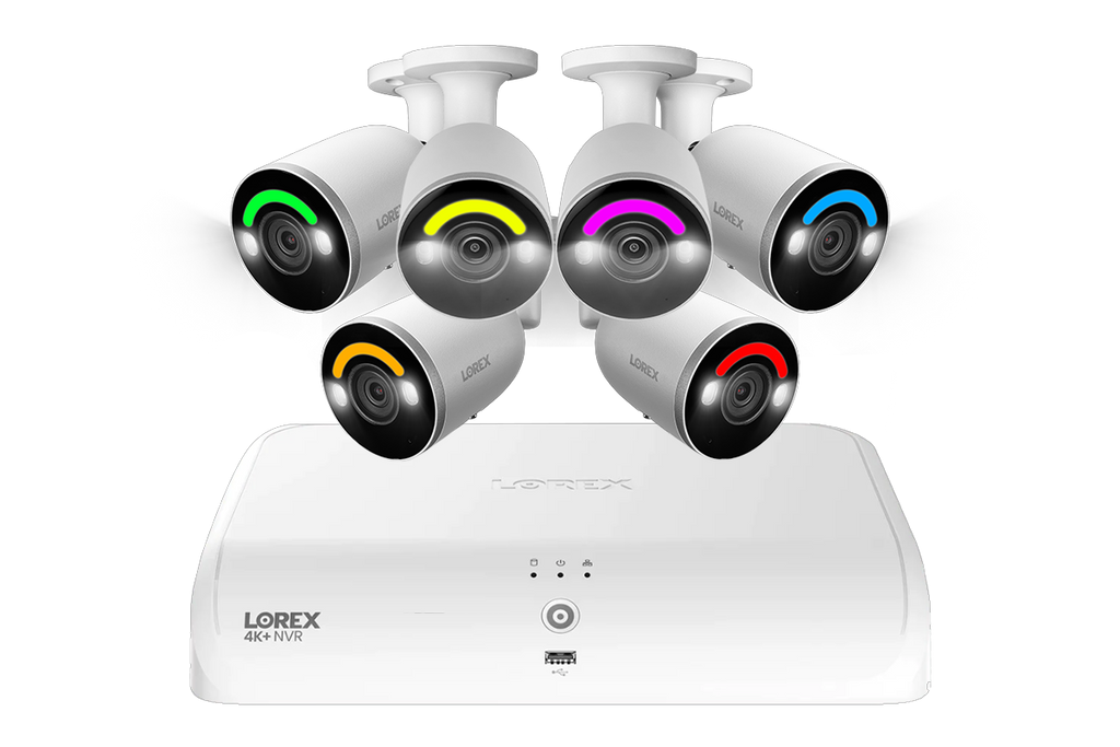 Lorex 4K Fusion 2TB Wired NVR System with 4K IP Bullet Smart Security Lighting Cameras