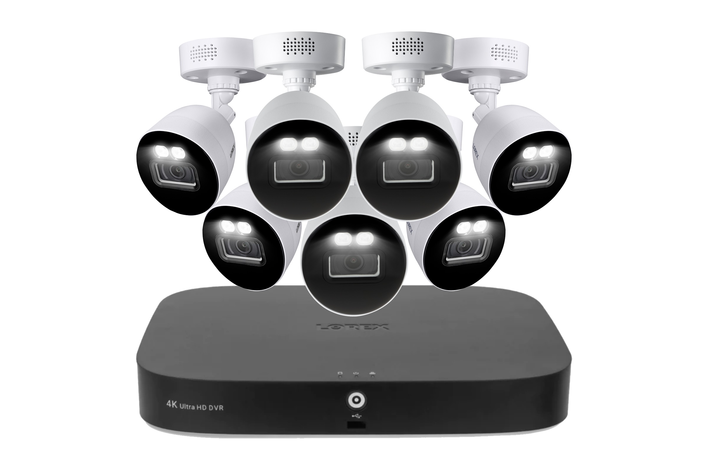 Lorex 4K 20 Camera Capable (16 Wired and 4 Wi-Fi) 2TB Wired DVR System with Seven Smart Deterrence CVI Wired Bullet Cameras - Amazon