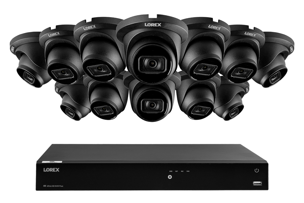 Lorex Fusion Series 4K 16 Camera Capable (Wired or Fusion Wi-Fi) 4TB Wired NVR System with A14 IP Turret Cameras