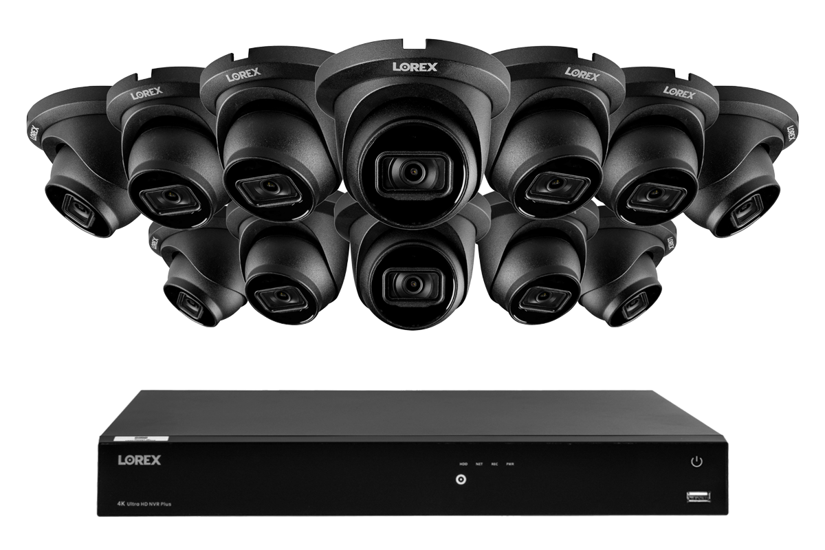 Lorex Fusion Series 4K 16 Camera Capable (Wired or Fusion Wi-Fi) 4TB Wired NVR System with A14 IP Turret Cameras