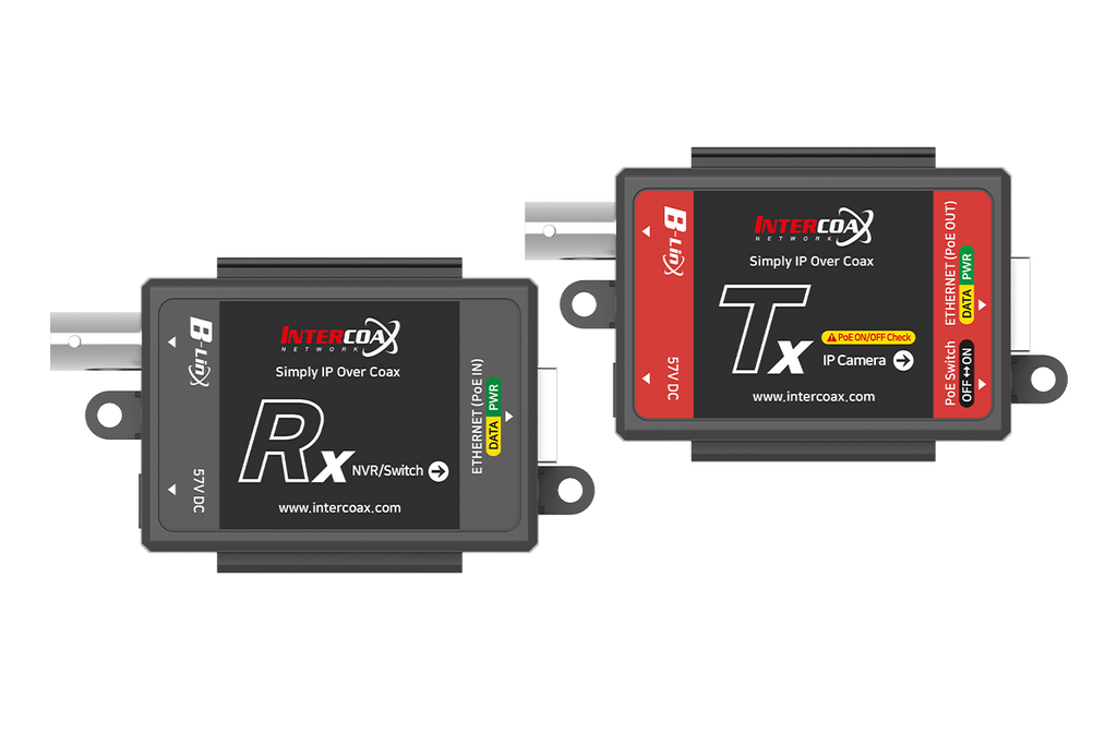 Single Port IP & PoE over Coax Set (400m/1300ft end-to-end converters)