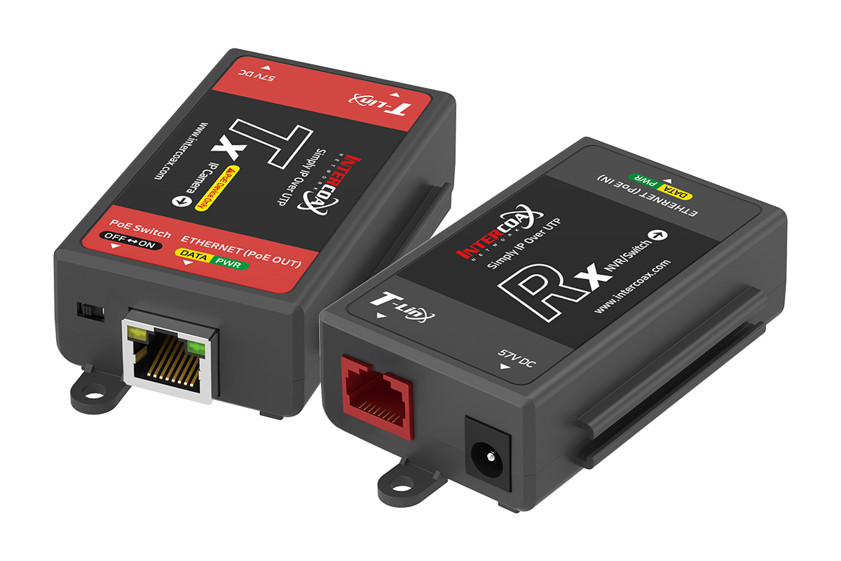 Single Port IP & PoE Cat5e Extender Set (400m/1300ft end-to-end PoE Injector)