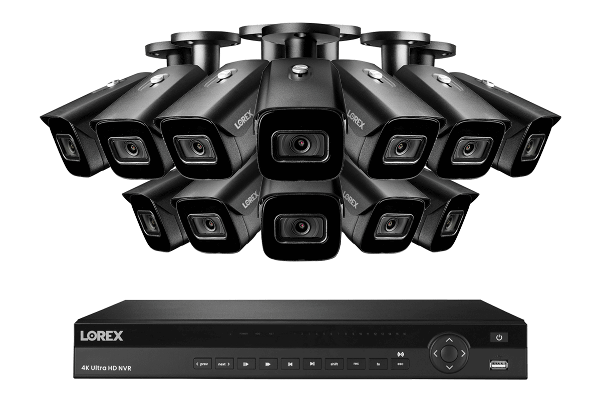 Lorex 4K (16 Camera Capable) 6TB Wired NVR System with Nocturnal 3 Smart IP Bullet Cameras with Listen-In Audio and 30FPS