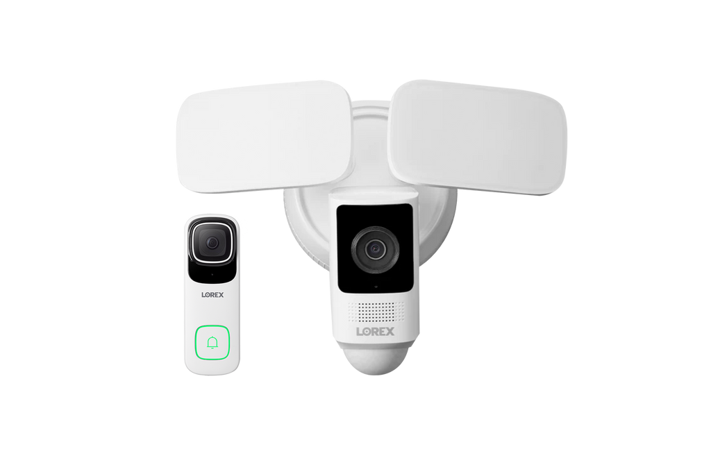 Lorex 4K Wired Video Doorbell with 2K Floodlight Wi-Fi Security Camera