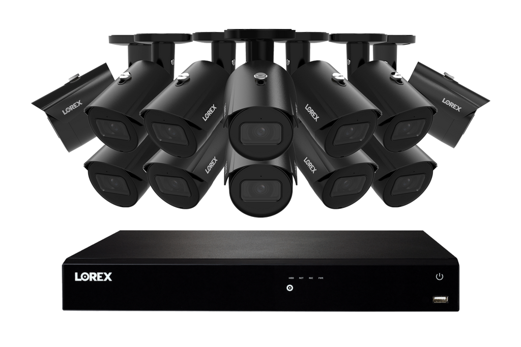 Lorex Fusion Series 4K 16 Camera Capable (Wired or Fusion Wi-Fi) 4TB Wired NVR System with A14 IP Bullet Cameras