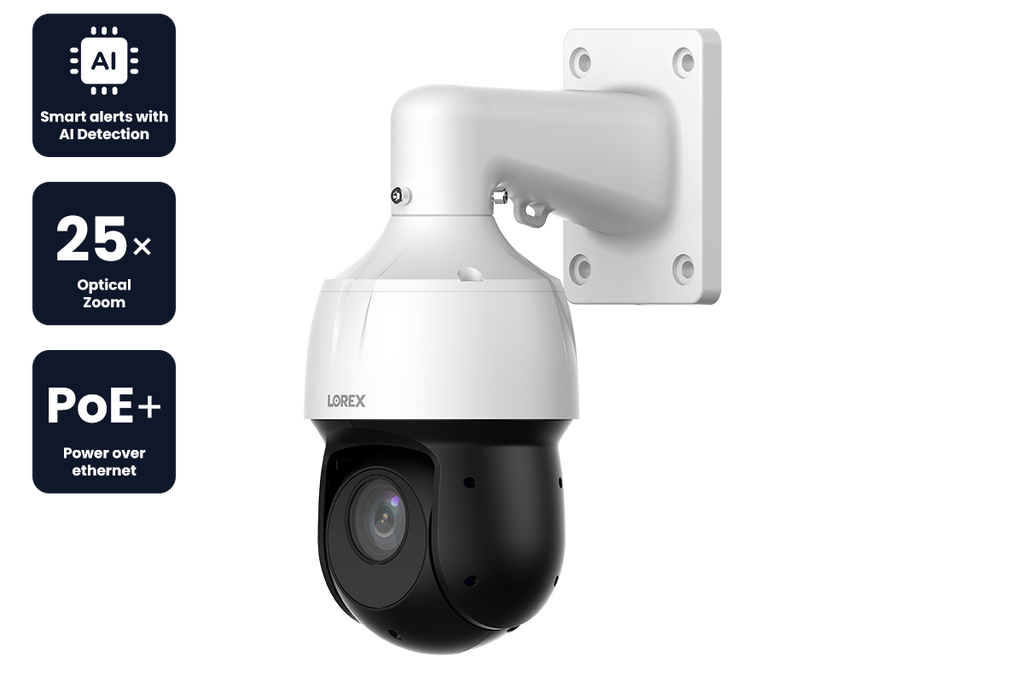 Lorex 2K (4MP) IP Wired PTZ Security Camera with AI Detection and 25x Optical Zoom