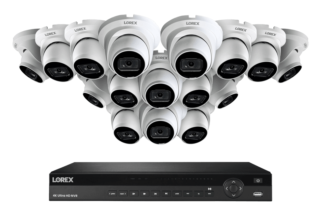 Lorex 4K (16 Camera Capable) 6TB Wired NVR System with Nocturnal 3 Smart IP Dome Cameras with Listen-In Audio and 30FPS