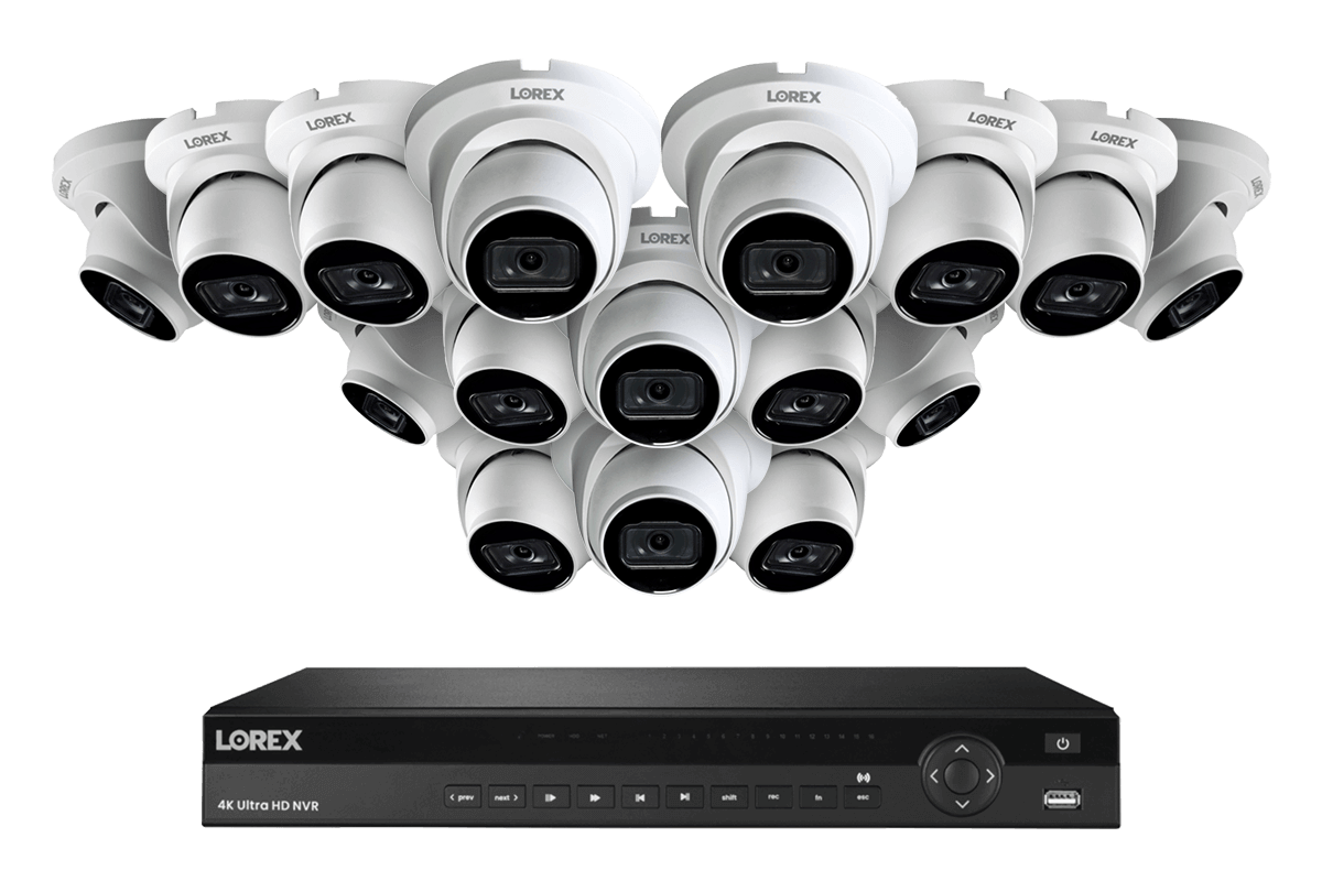 Lorex 4K (16 Camera Capable) 6TB Wired NVR System with Nocturnal 3 Smart IP Dome Cameras with Listen-In Audio and 30FPS