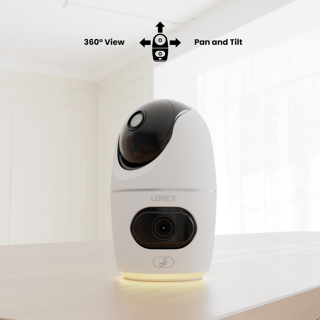 Lorex 2K Dual Lens Indoor Pan-Tilt Wi-Fi Security Camera (2-pack)