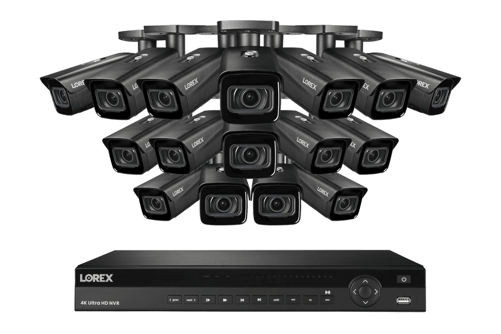 Lorex 4K (16 Camera Capable) 4TB Wired NVR System with Nocturnal 3 Smart IP Bullet Cameras with Motorized Varifocal Lens