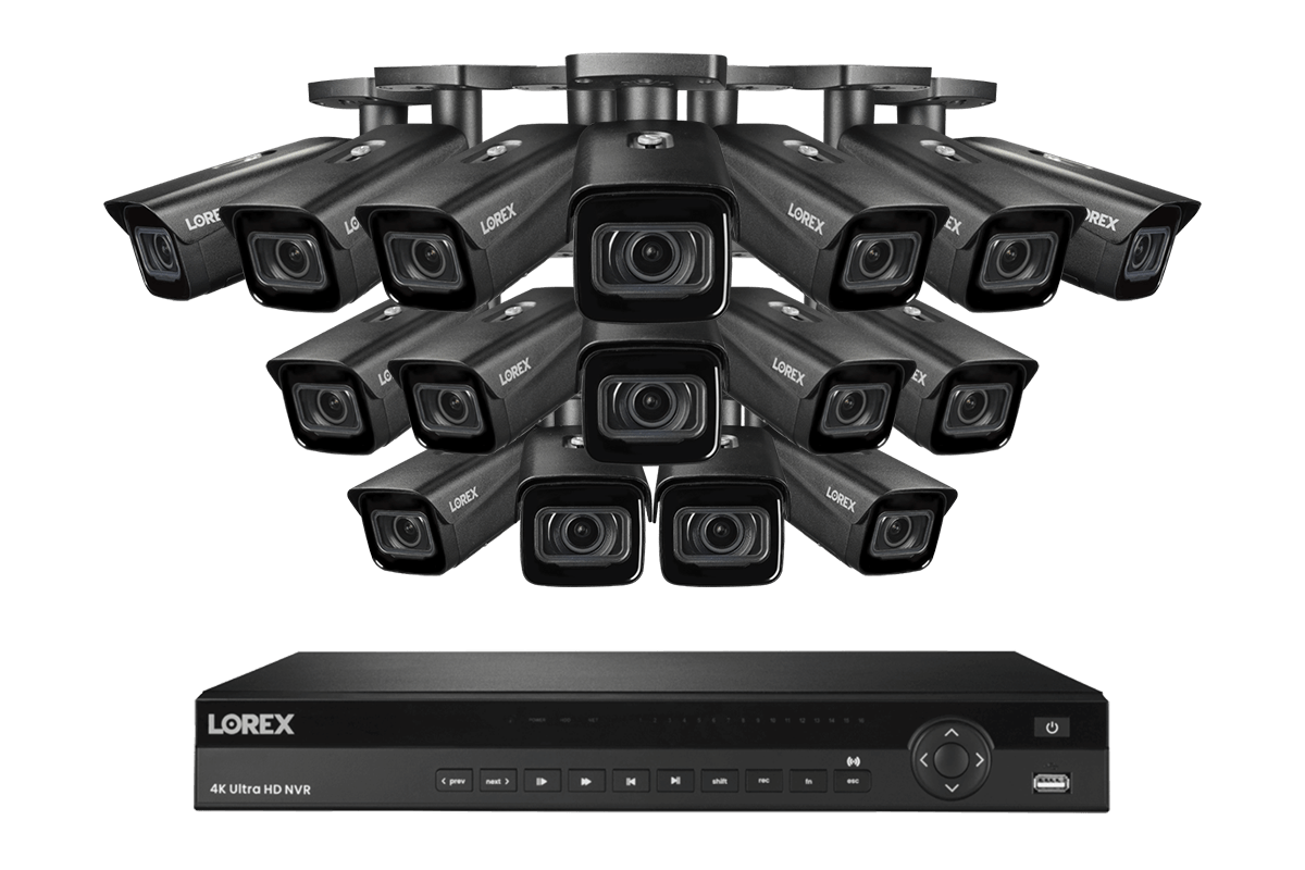 Lorex 4K (16 Camera Capable) 4TB Wired NVR System with Nocturnal 3 Smart IP Bullet Cameras with Motorized Varifocal Lens