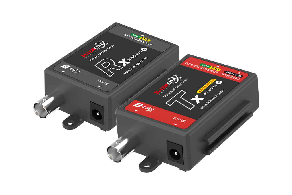 Single Port IP & PoE over Coax Set (400m/1300ft end-to-end converters)