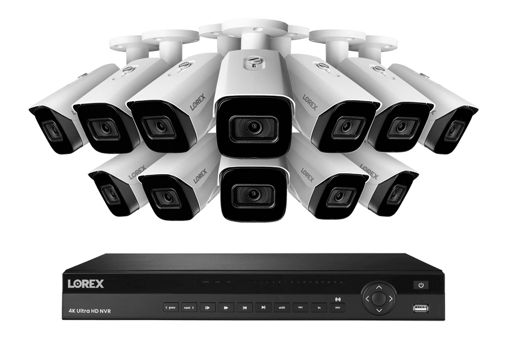 Lorex 4K (16 Camera Capable) 6TB Wired NVR System with Nocturnal 3 Smart IP Bullet Cameras with Listen-In Audio and 30FPS