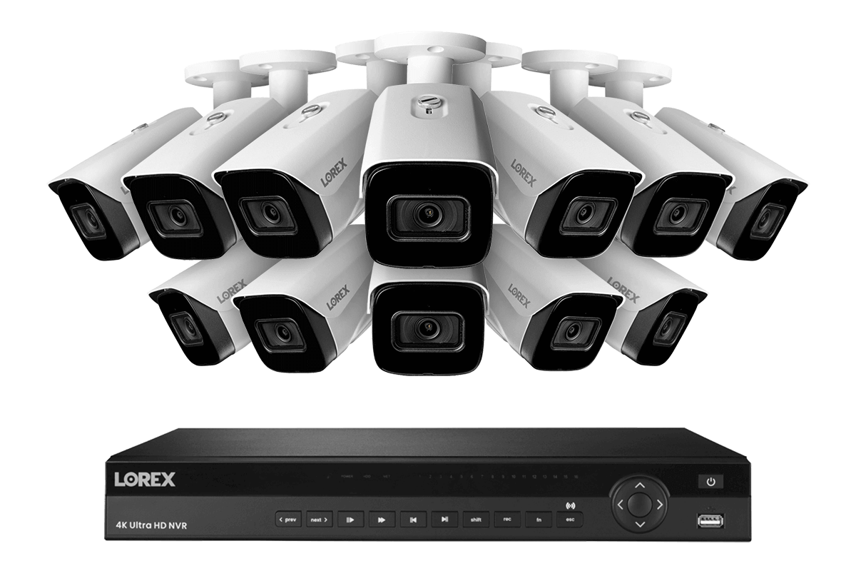 Lorex 4K (16 Camera Capable) 6TB Wired NVR System with Nocturnal 3 Smart IP Bullet Cameras with Listen-In Audio and 30FPS
