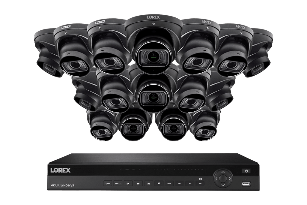Lorex 4K (16 Camera Capable) 6TB Wired NVR System with Nocturnal 3 Smart IP Dome Cameras with Listen-in Audio and Motorized Varifocal Lenses