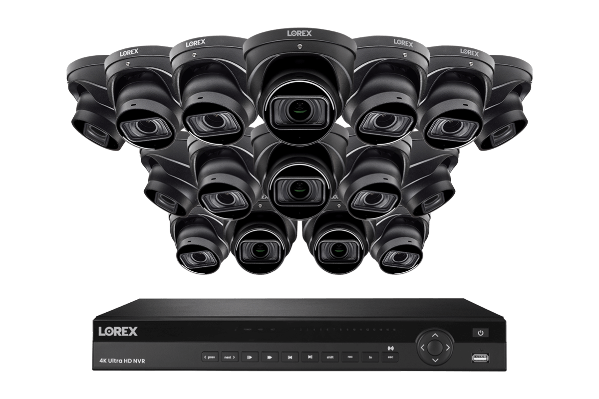 Lorex 4K (16 Camera Capable) 6TB Wired NVR System with Nocturnal 3 Smart IP Dome Cameras with Listen-in Audio and Motorized Varifocal Lenses