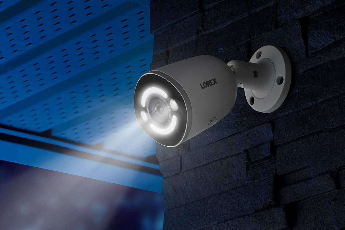 Lorex H15 4K Smart Security Lighting Deterrence Bullet AI PoE IP Wired Cameras (4-pack, Open Box)