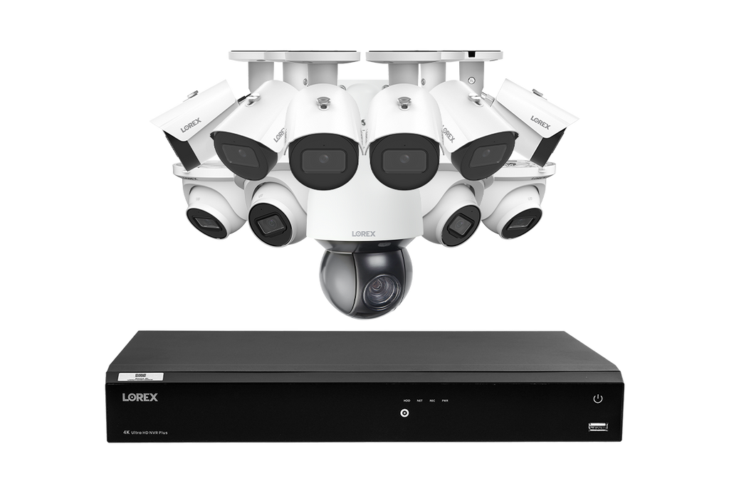 Lorex 4K Fusion 4TB Wired NVR System with Six 4K IP Bullet Cameras and Four 4K IP Dome Cameras and 4K PTZ Camera