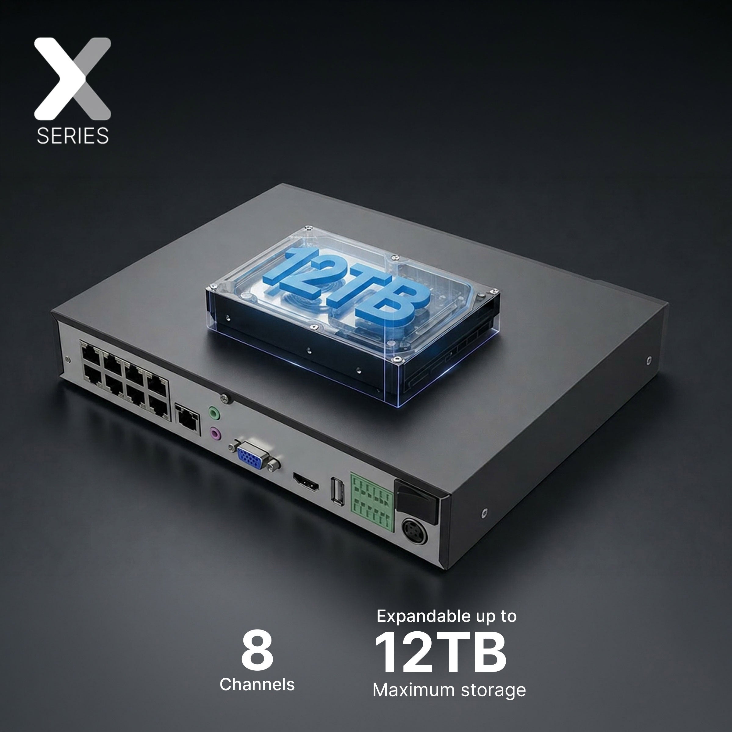 Lorex Connect X Series 4K 8-Channel Wired NVR System with X3 Bullet Security Cameras - 2TB