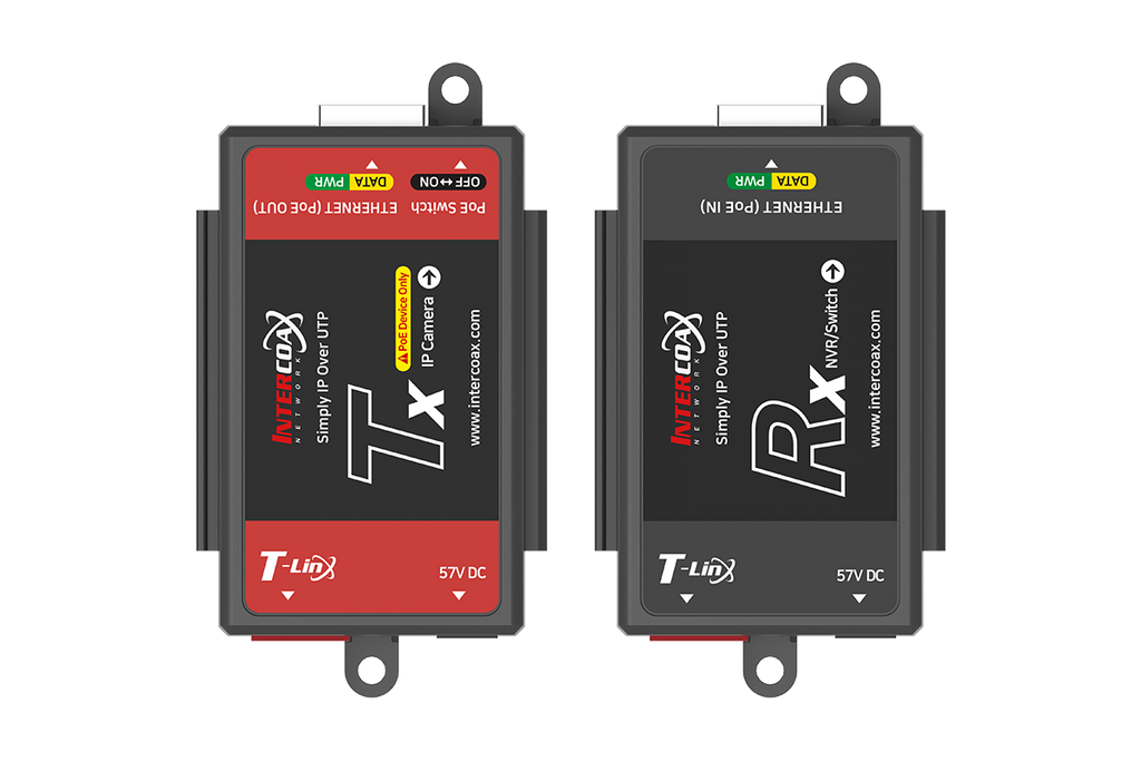 Single Port IP & PoE Cat5e Extender Set (400m/1300ft end-to-end PoE Injector)