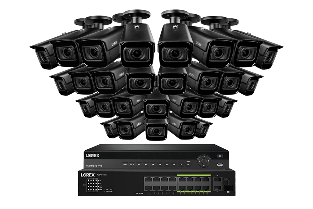 Lorex 4K (32 Camera Capable) 6TB Wired NVR System with Nocturnal 3 Smart IP Bullet Cameras Featuring Motorized Varifocal Lens and 30FPS Recording