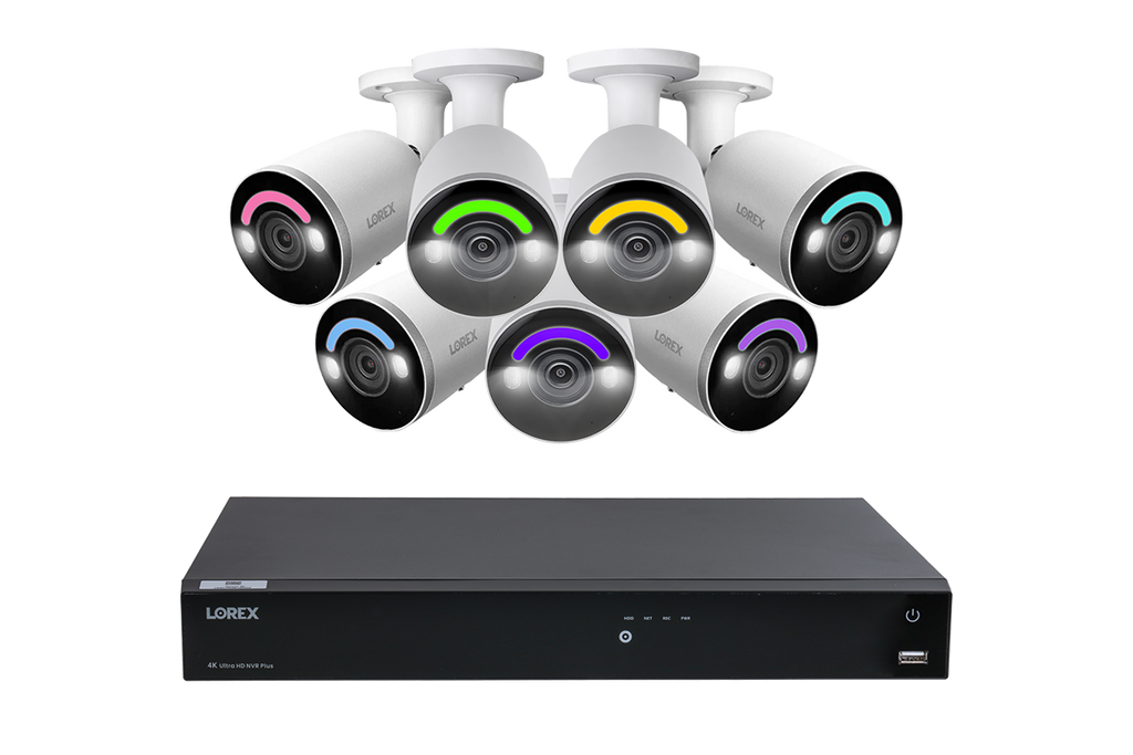 Lorex Fusion Series 4K 16 Camera Capable (Wired or Fusion Wi-Fi) 4TB Wired NVR System with H12 Wired 4K IP Bullet Cameras (Amazon)