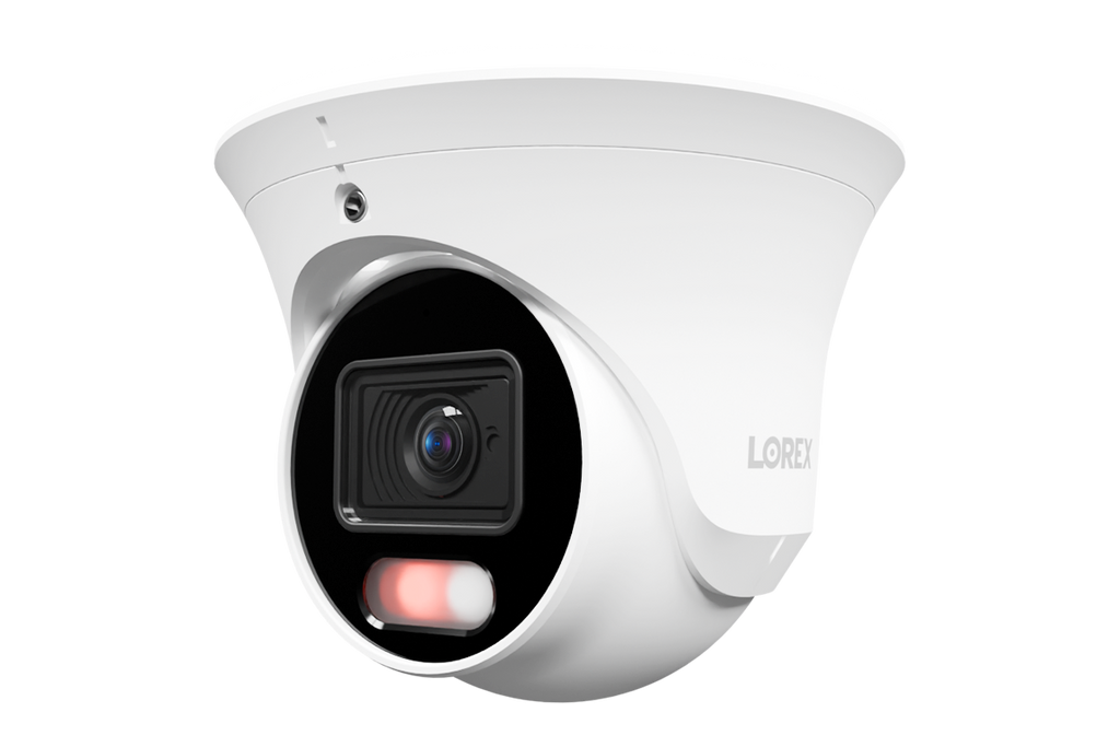 Lorex Connect U3 4K PoE Turret Camera with Red & Blue Deterrence Lights