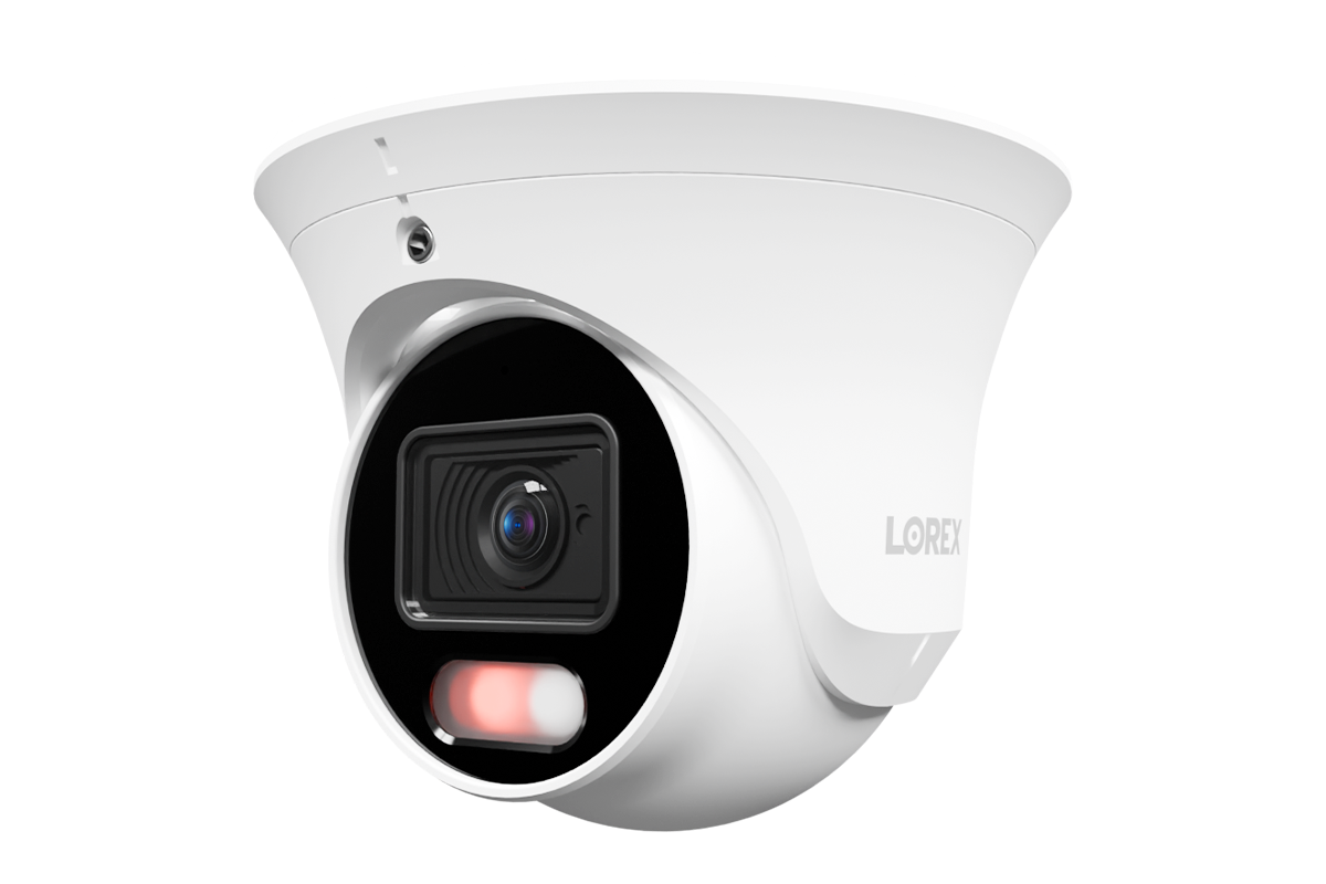 Lorex Connect U3 4K PoE Turret Camera with Red & Blue Deterrence Lights