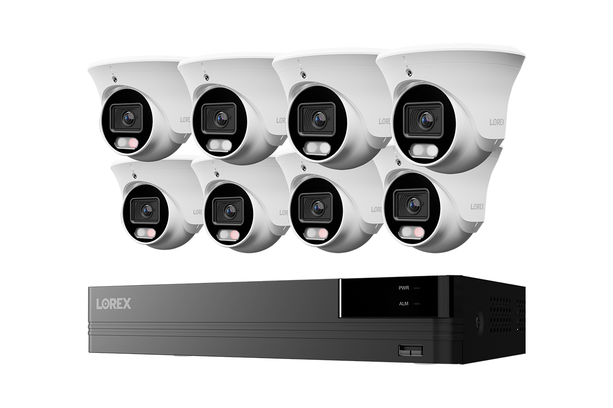 Lorex Connect U Series 4K 8-Channel Wired NVR System with U3 4K PoE Turret Cameras - 2TB