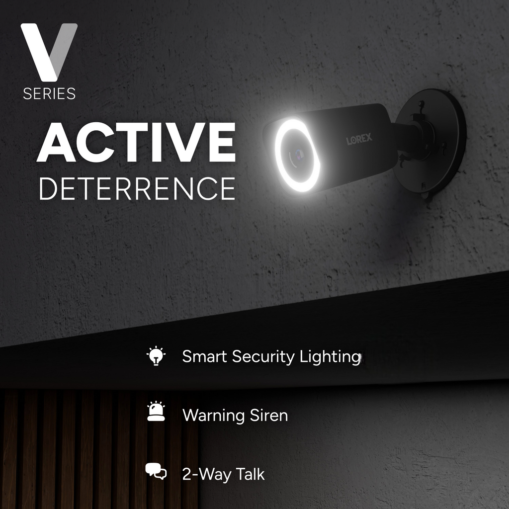 Lorex Connect (New App) | V-Series | 8Ch 4K NVR System | 3 Black IP PoE Cameras