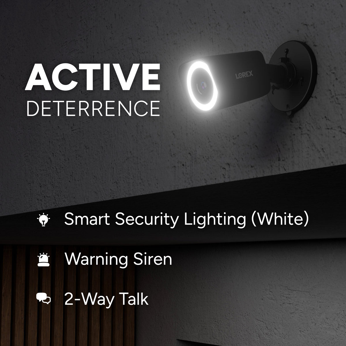 Lorex Connect V3 4K Wired PoE Bullet Camera with Smart Security Lighting - White/Black