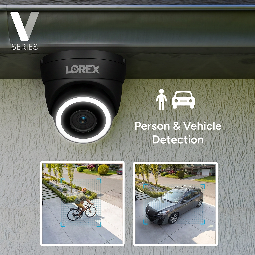 Lorex Connect (New App) | V-Series | 8Ch 4K NVR System | 3 Black IP PoE Cameras
