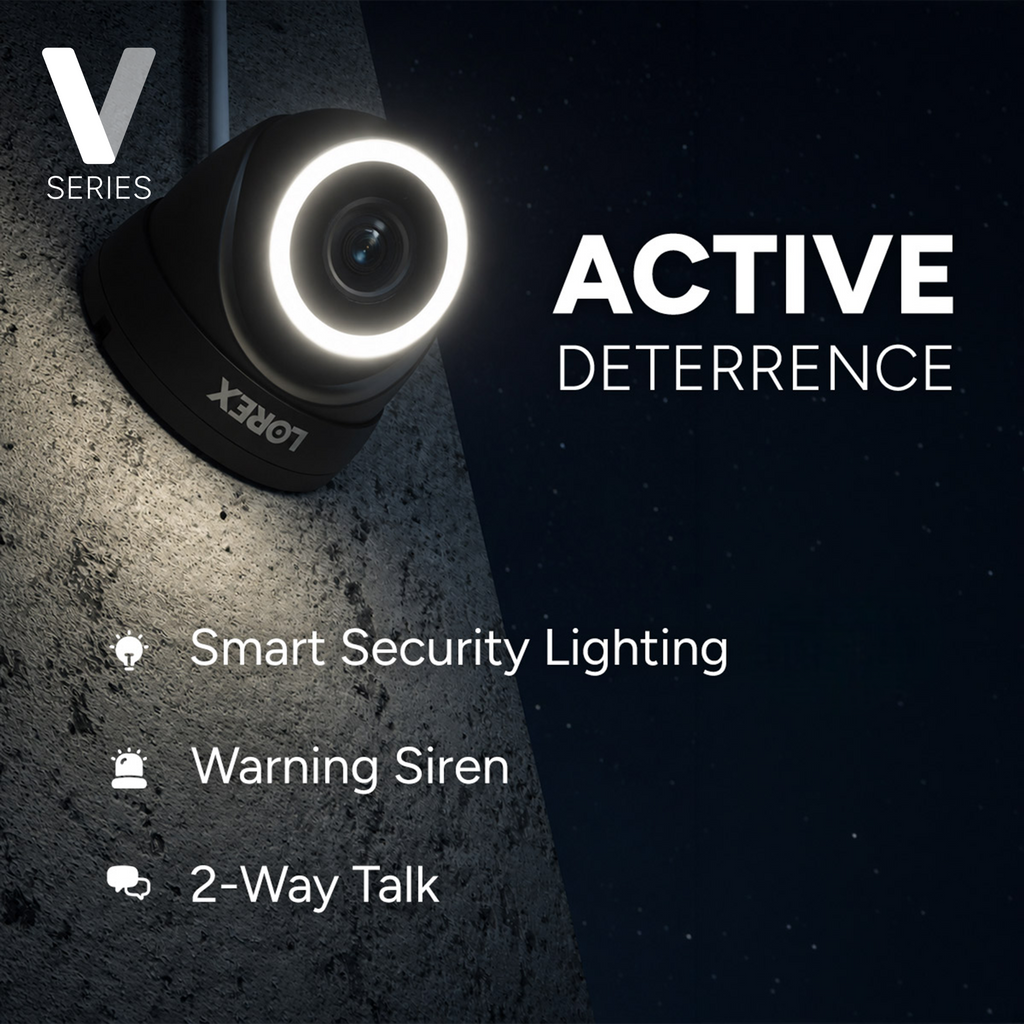 Lorex Connect (New App) | V-Series | 8Ch 4K NVR System | 3 Black IP PoE Cameras