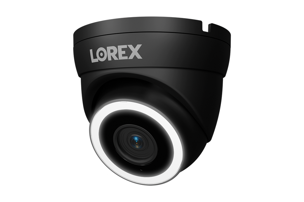 Lorex Connect V3 4K Wired PoE Turret Camera with Smart Security Lighting - White/Black