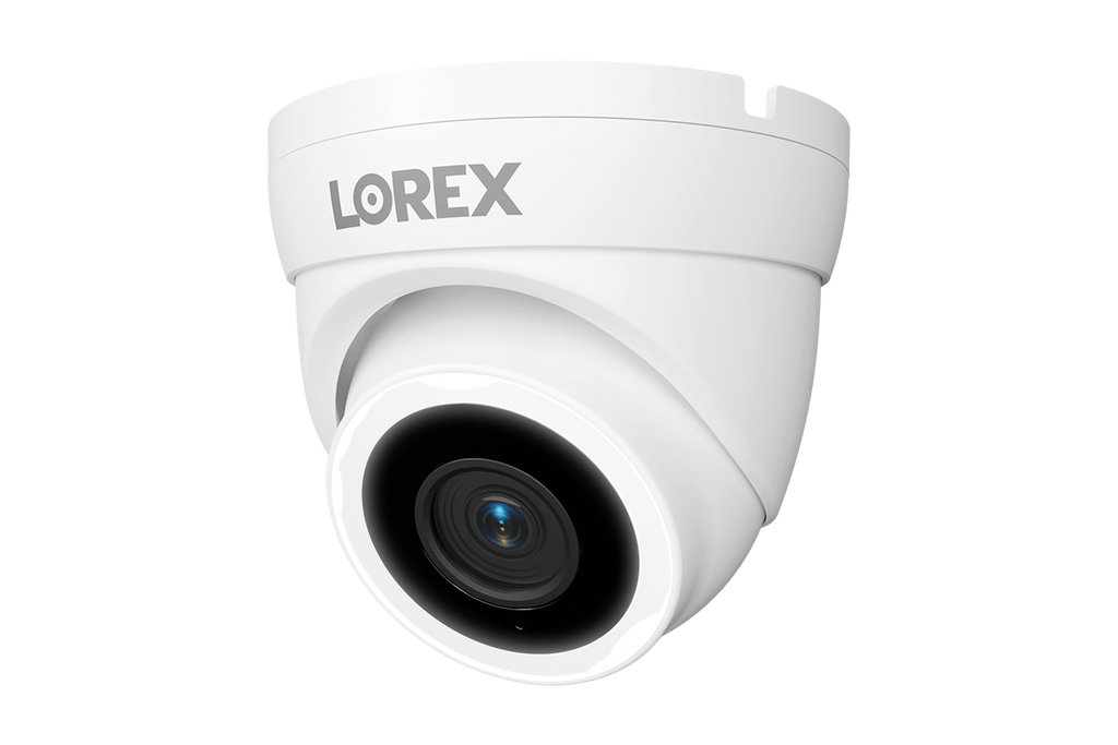 Lorex Connect V3 4K Wired PoE Turret Camera with Smart Security Lighting - White/Black