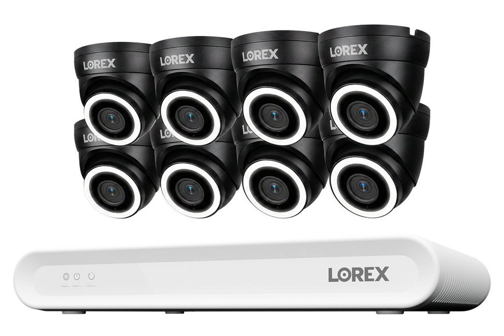 Lorex Connect V Series 4K 8-Channel Wired NVR System with V3 4K PoE Turret Cameras - 1TB