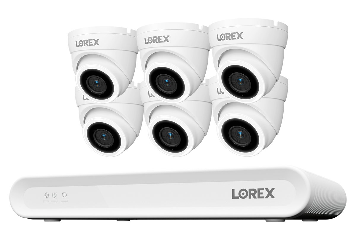 Lorex Connect V Series 4K 8-Channel Wired NVR System with V3 4K PoE Turret Cameras - 1TB