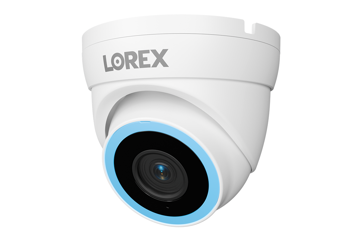 Lorex Connect V5 4K PoE Turret Cameras with Color Smart Security Lighting - White/Black