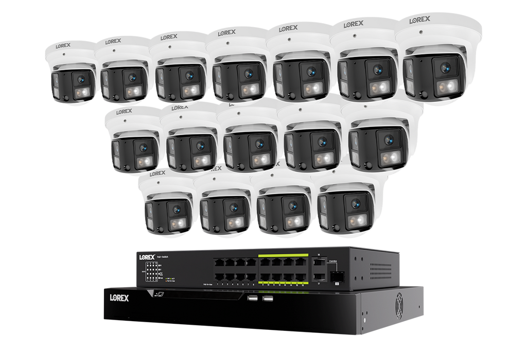 Lorex Connect X Series 4K 32-Channel Wired NVR System with X3 Dual-Lens Turret Camera - 8TB