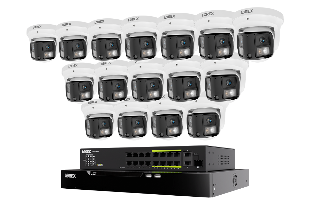 Lorex Connect X Series 4K 32-Channel Wired NVR System with X3 Dual-Lens Turret Camera - 8TB