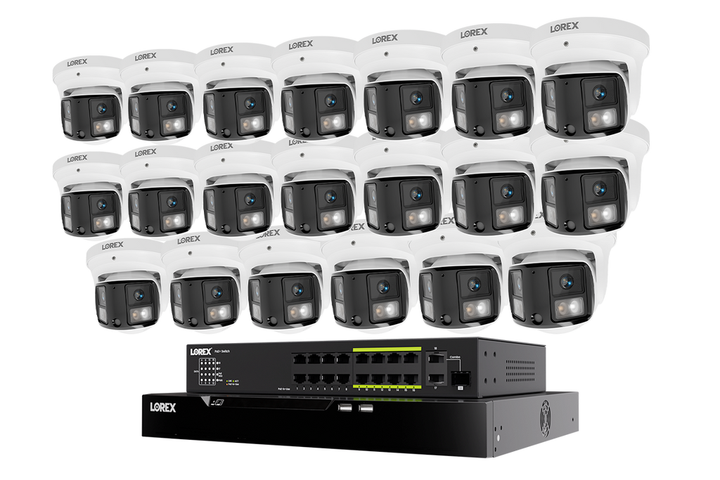 Lorex Connect X Series 4K 32-Channel Wired NVR System with X3 Dual-Lens Turret Camera - 8TB