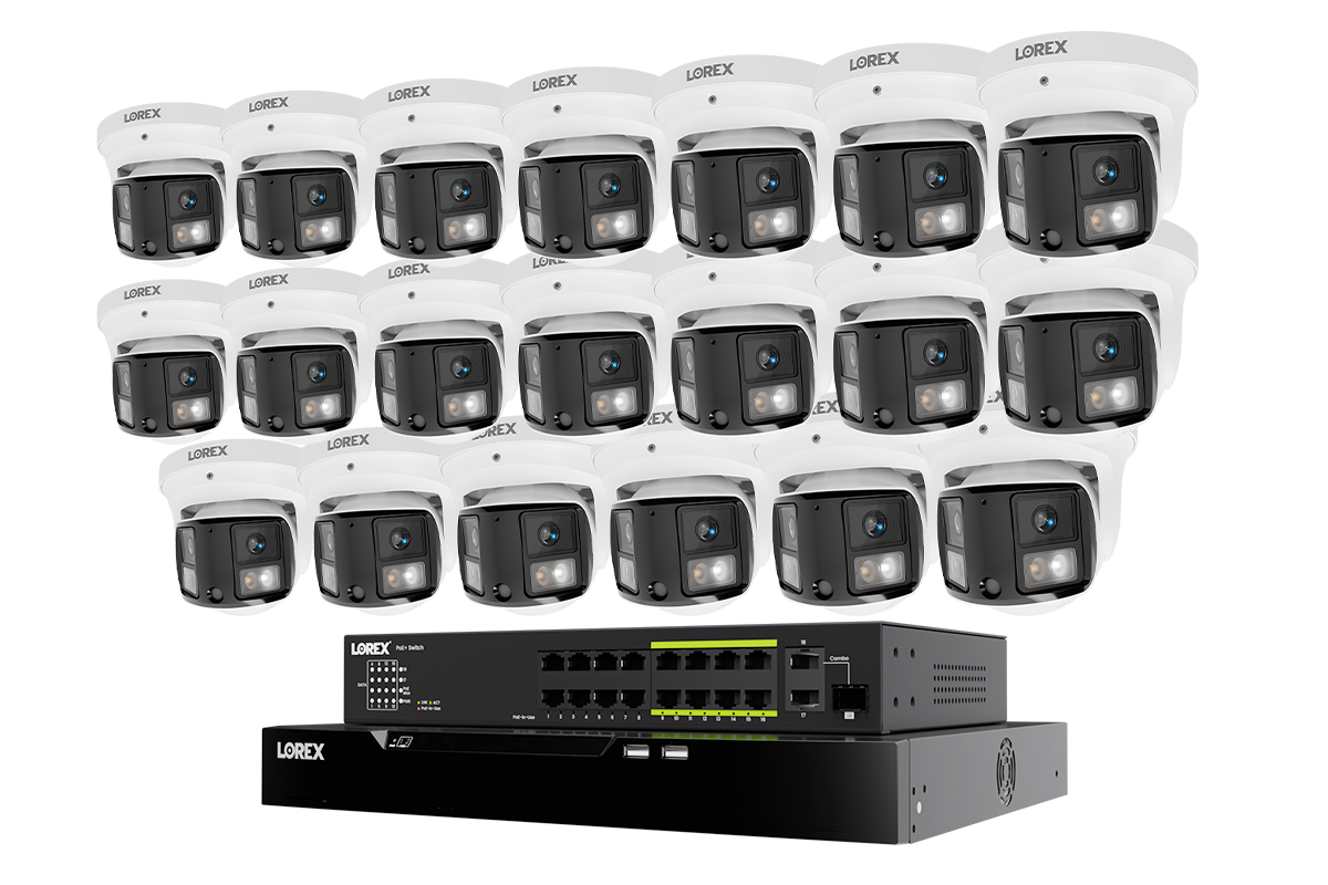 Lorex Connect X Series 4K 32-Channel Wired NVR System with X3 Dual-Lens Turret Camera - 8TB