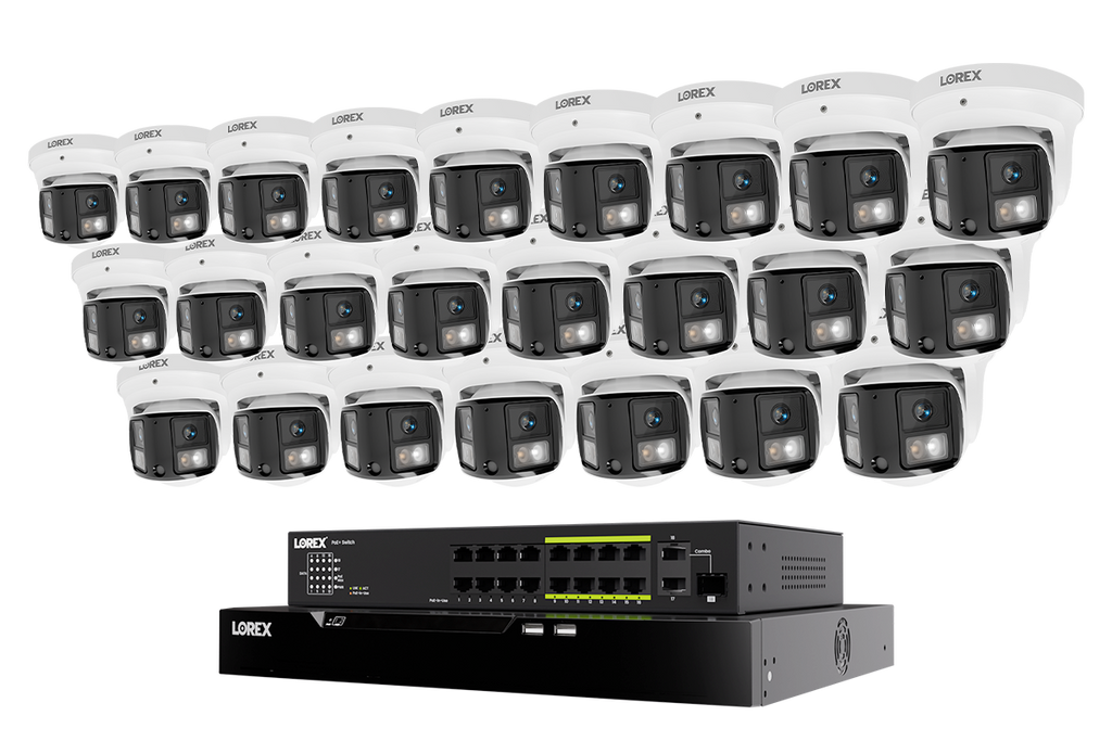 Lorex Connect X Series 4K 32-Channel Wired NVR System with X3 Dual-Lens Turret Camera - 8TB